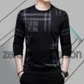 Black Cotton Full Sleeve T Shirt For Men — image 1